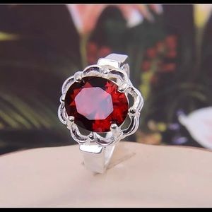 Sterling Silver Stamped Fire Opal Ring